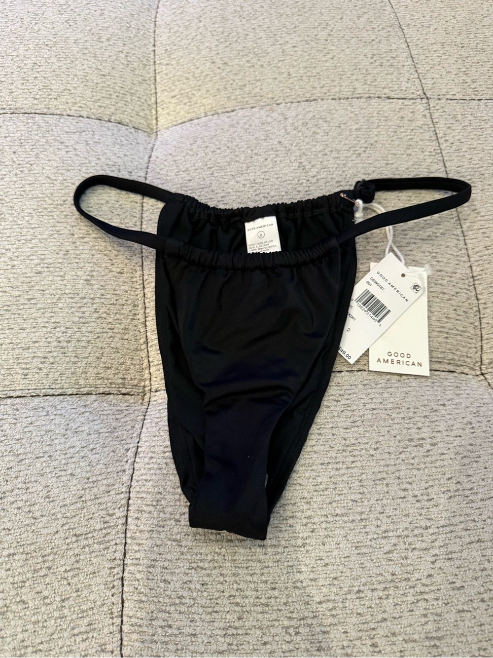 Good American Black Adjustable Bikini Bottom